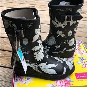 Joules mid-height wellies boots Black & White